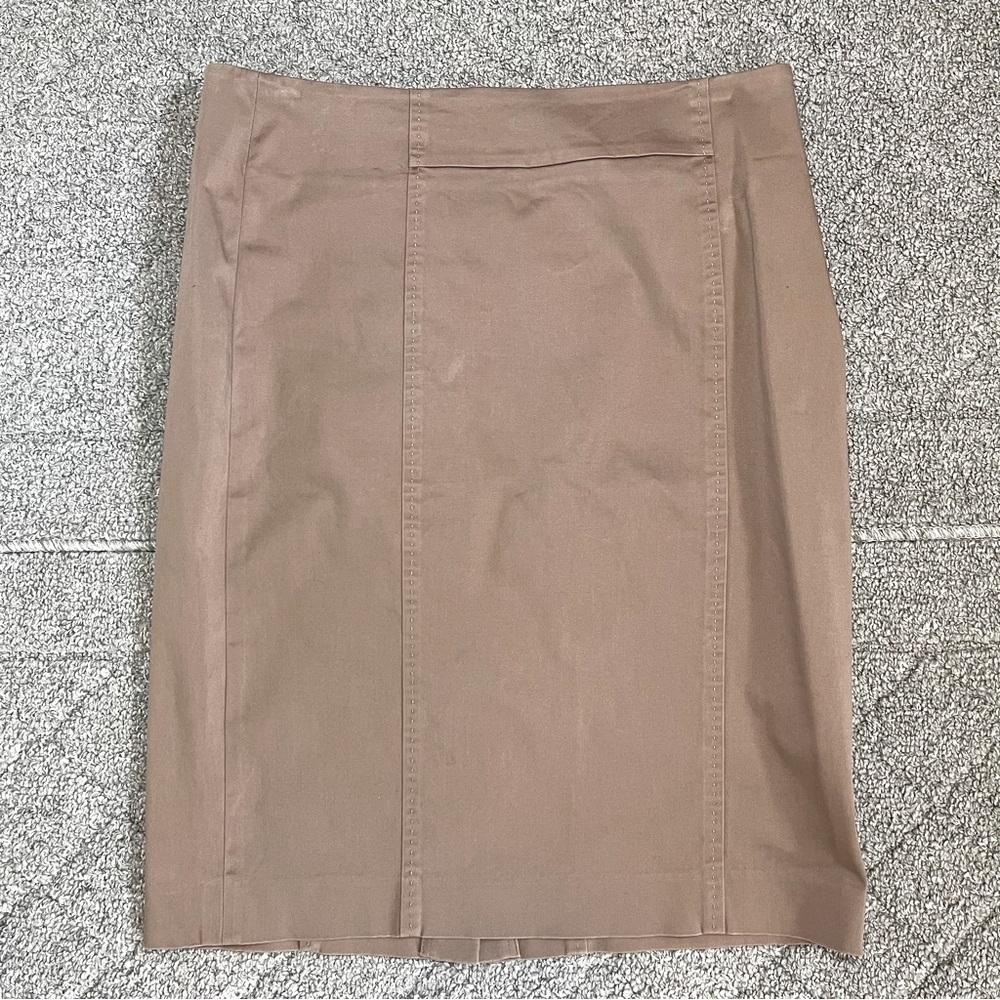 Ann Taylor Loft A Line Skirt Womens Size 10 Brown Knee Length Cotton Stretch